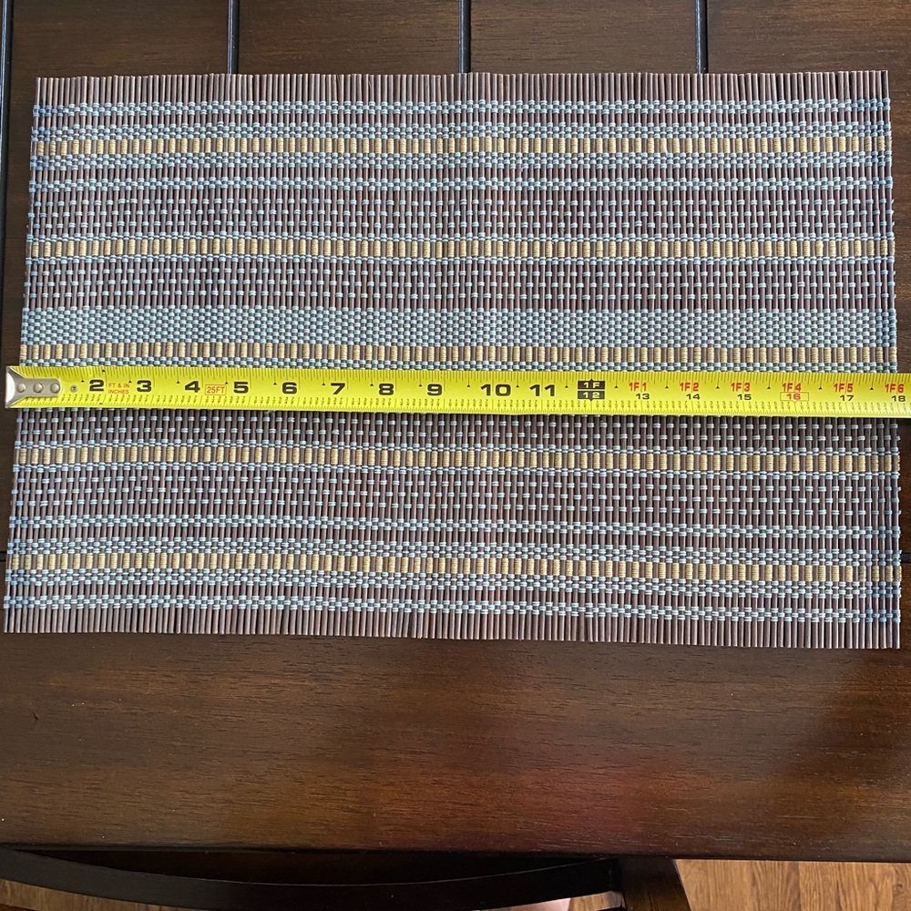 Bamboo like brown/aqua/gold placemats (4pcs)